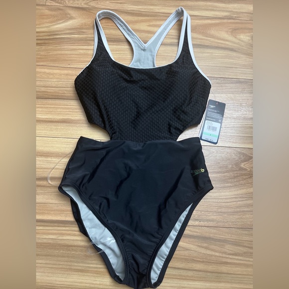 Speedo Women's Swimsuit One Piece Racerback Cut Out Swimwear Sz 8 women’s NEW - Picture 4 of 7